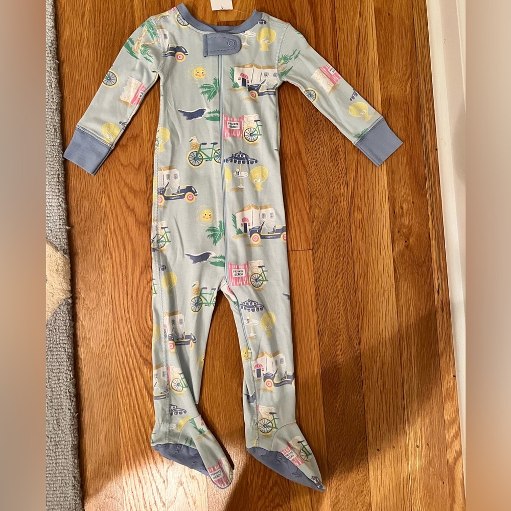 NWT Beaufort Bonnet Company beach themed zippered footie
